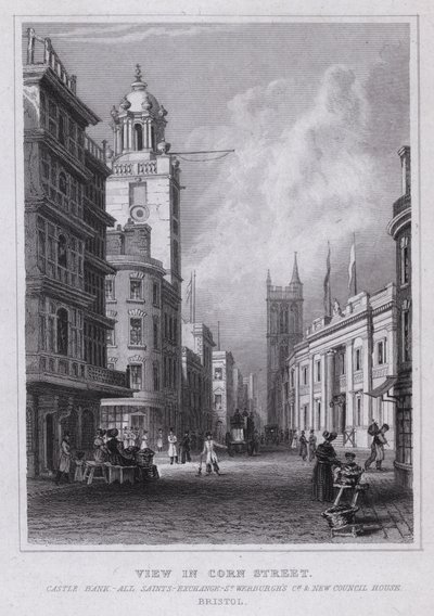 Vue de Corn Street, Castle Bank, All Saints, Exchange, St Werburgh