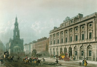 Vue de Somerset House, depuis le Strand, gravée par J. Bluck, publiée en 1819 par Ackermann