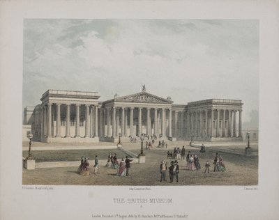 Vue du British Museum, avec des visiteurs marchant à l