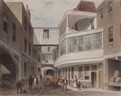 Vue de la taverne Cross Keys, Wood Street, c.1850 - Thomas Hosmer Shepherd