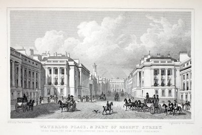 Waterloo Place et une partie de Regent Street, de 