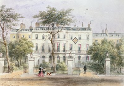 Façade ouest de la maison de Sir Robert Peel dans Privy Garden (1788-1850) 1851 - Thomas Hosmer Shepherd