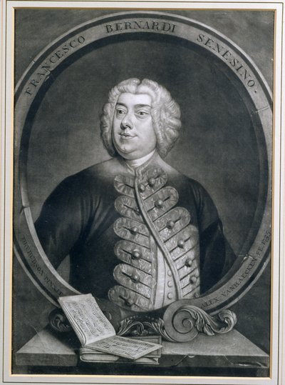 Portrait de Francesco Bernardi Senesino, un castrat siennois, gravé par Alexander van Haecken, 1735 - Thomas Hudson