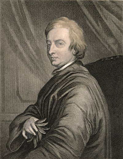 Portrait de John Dryden (1631-1700) gravé par Charles Edward Wagstaff (né en 1808) pub. par William Mackenzie - Thomas Hudson
