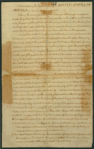 Brouillon de la Déclaration d
