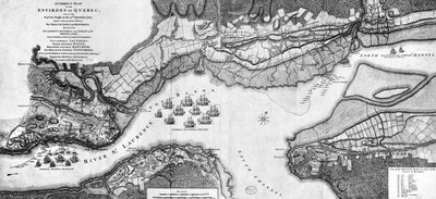 Plan correct des environs de Québec et de la bataille du 13 septembre 1759 - Thomas Jefferys