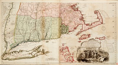 Carte de la partie la plus habitée de la Nouvelle-Angleterre, contenant les provinces de la baie du Massachusetts et du New Hampshire avec les colonies du Connecticut et du Rhode Island - Thomas Jefferys