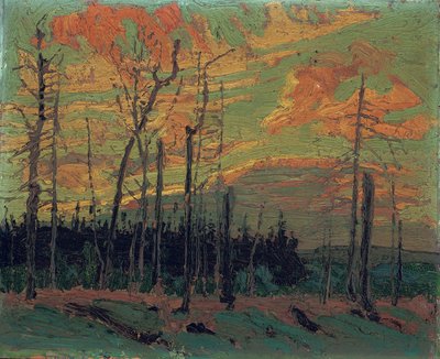 Terre brûlée au coucher du soleil - Tom Thomson