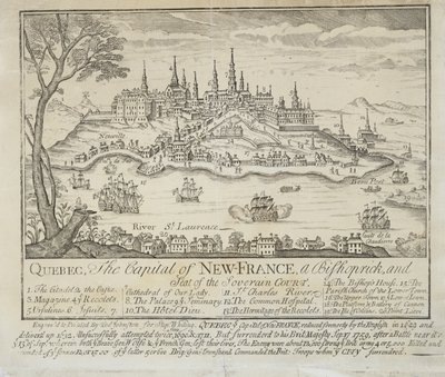 QUÉBEC, la capitale de la NOUVELLE-FRANCE, un évêché et siège de la cour souveraine - Thomas Johnston