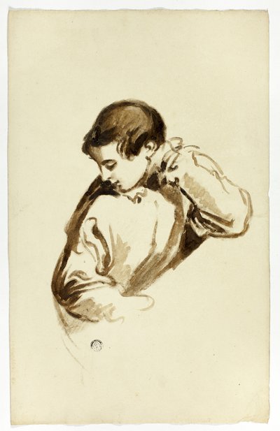 Garçon tournant de côté, mi-longueur - Thomas Jones Barker