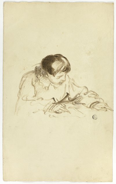 Garçon écrivant ou dessinant - Thomas Jones Barker