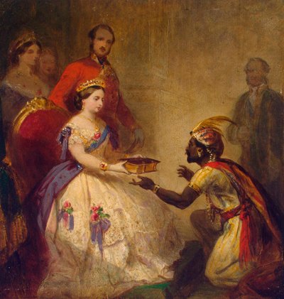 La reine Victoria donnant la Bible à un chef africain - Thomas Jones Barker