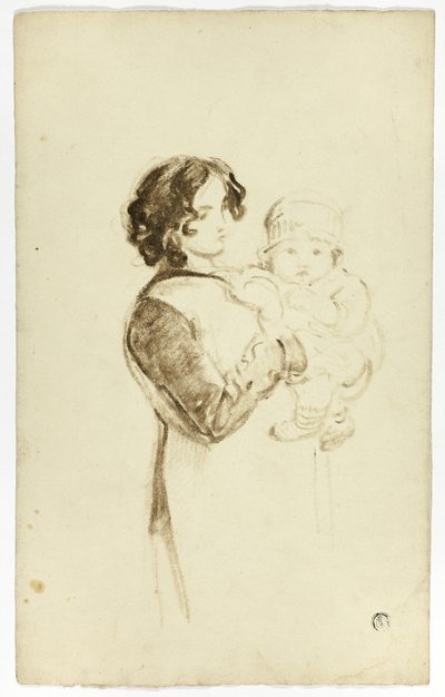 Jeune femme tenant un bébé - Thomas Jones Barker
