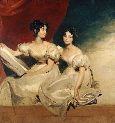 Double portrait des sœurs Fullerton, assises en robe blanche, c.1825 - Thomas Lawrence