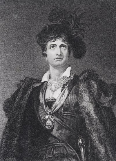 John Philip Kemble en Hamlet, gravé par G. Adcock - Thomas Lawrence