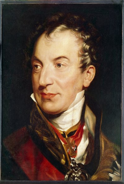 Portrait de Clément Wenzel, prince de Metternich (1773-1859). Homme politique autrichien. - Thomas Lawrence