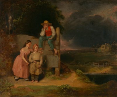 Enfants dans une Tempête, vers 1830 - Thomas Le Clear