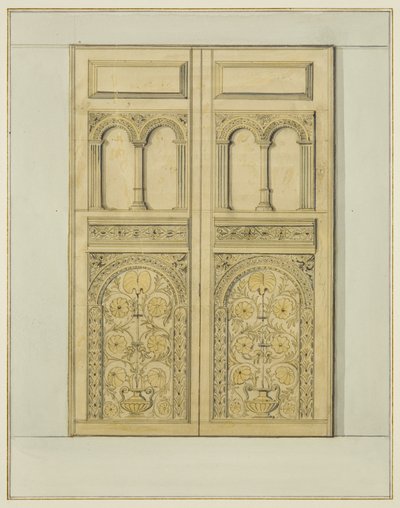 Porte intérieure sculptée de l