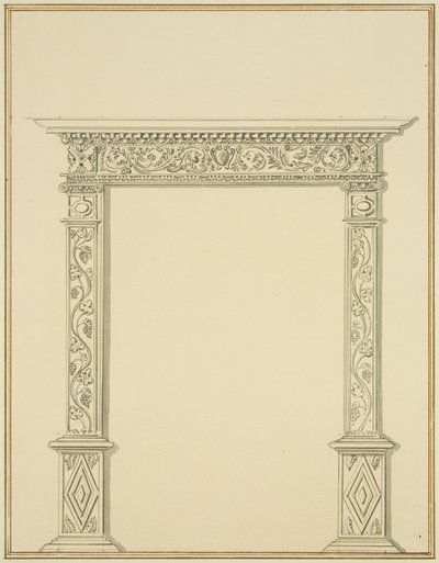 Porte sculptée dans une maison à Lewin