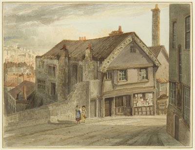 Castle Mill Street, en dessous de la Newgate, montrant la maison de Robert Adams - Thomas Leeson the Elder Rowbotham