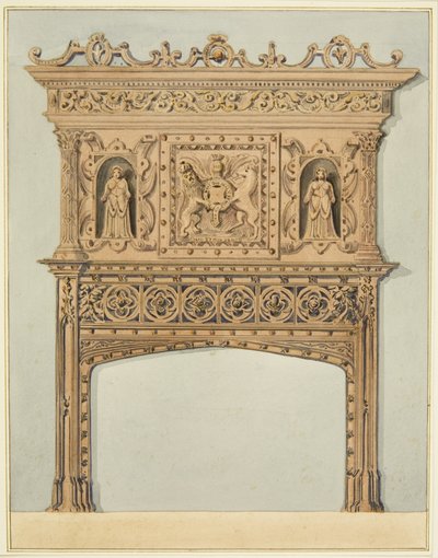 Cheminée dans la grande salle de la Monnaie, maintenant l