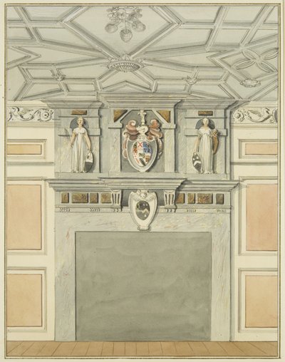 Intérieur avec cheminée de la maison du sacristain, Whitson Court - Thomas Leeson the Elder Rowbotham