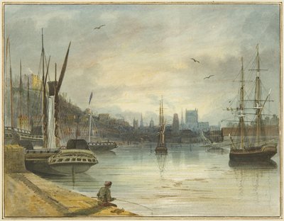 Vue du port flottant vers la cathédrale, depuis l