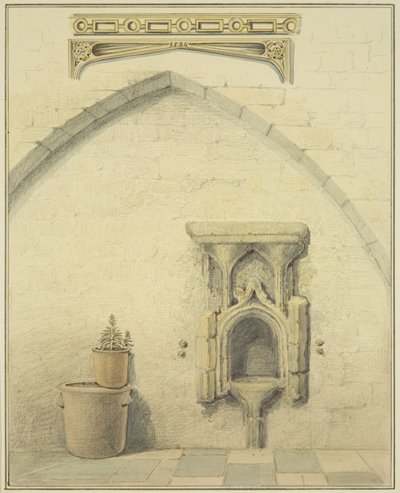 Piscine, frise et écoinçons dans la cour du 131 Temple Street - Thomas Leeson the Elder Rowbotham
