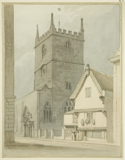 Église Saint-Pierre et le presbytère dans la rue Saint-Pierre - Thomas Leeson the Elder Rowbotham