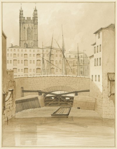 Pont de pierre montrant les vannes - Thomas Leeson the Elder Rowbotham