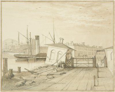 Affaissement de la maison de péage, sur le pont de Prince Street, 1828 - Thomas Leeson the Elder Rowbotham