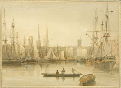 Vue du port flottant depuis Redcliffe Back Ferry - Thomas Leeson the Elder Rowbotham