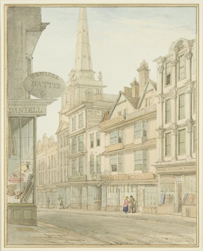 Wine Street, montrant la maison de Yeamans à droite - Thomas Leeson the Elder Rowbotham