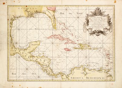 Carte du golfe du Mexique par de la Cruz - Thomas Lopez