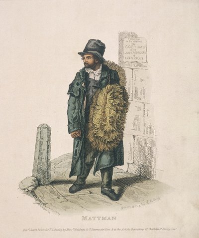 Vendeur de nattes portant ses marchandises sur son épaule, 1820 - Thomas Lord Busby