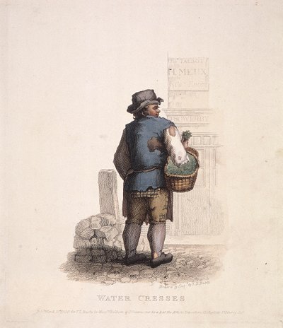 Vendeur de cresson avec un panier sur le bras, 1820 - Thomas Lord Busby