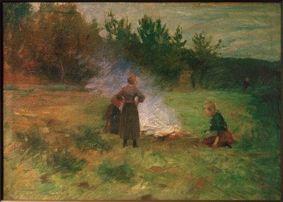 Fille au feu de camp - Thomas Ludwig Herbst