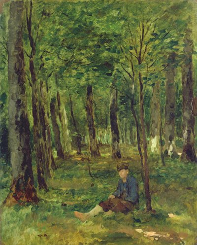 Jeune fermier assis dans la forêt, 1878 - Thomas Ludwig Herbst