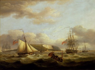 Un cutter passant derrière une frégate, début du XIXe siècle - Thomas Luny