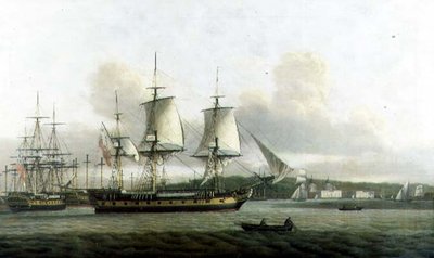 Le "Leda" en deux positions au large de Greenwich - Thomas Luny