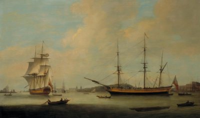 Le navire américain Granville au large de Deptford - Thomas Luny