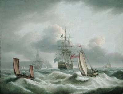 Deux pontons au large de Berry Head - Thomas Luny