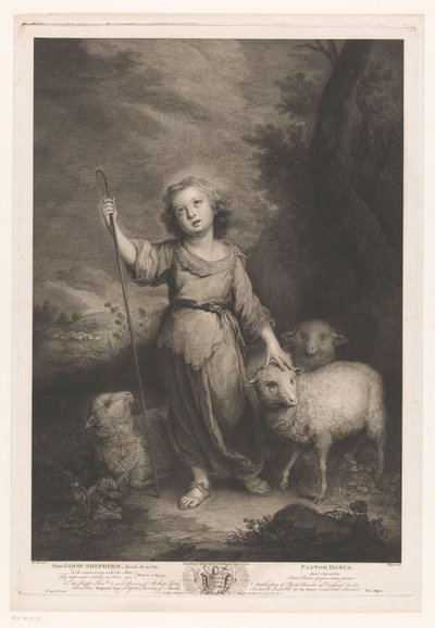 Jeune berger avec des agneaux - Thomas Major
