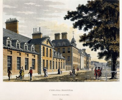 Hôpital de Chelsea, de "A Picturesque Tour through the Cities of London and Westminster Illustrated", 1792-1801 - Thomas Malton Jnr.