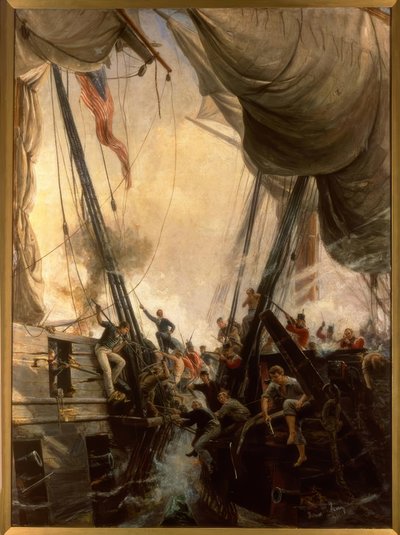 Shannon et Chesapeake en combat rapproché, 1813 / Peint par Hemy, 1895 - Thomas Marie Hemy