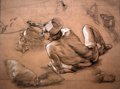 Nu masculin allongé, c.1880 - Thomas Matthews Rooke