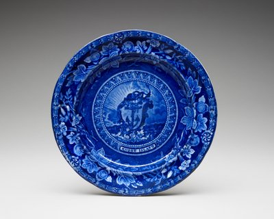 Assiette, c. 1826-1835 (terre cuite émaillée au plomb avec impression par transfert) - Thomas Mayer