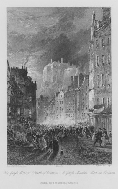 Le marché du Graf, mort de Porteous - Thomas Miles II Richardson