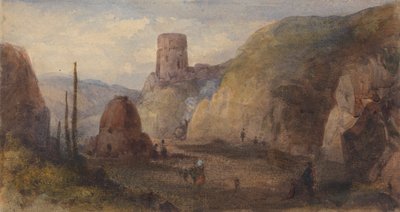 Paysage rocheux avec fort - Thomas Miles Richardson Sr.