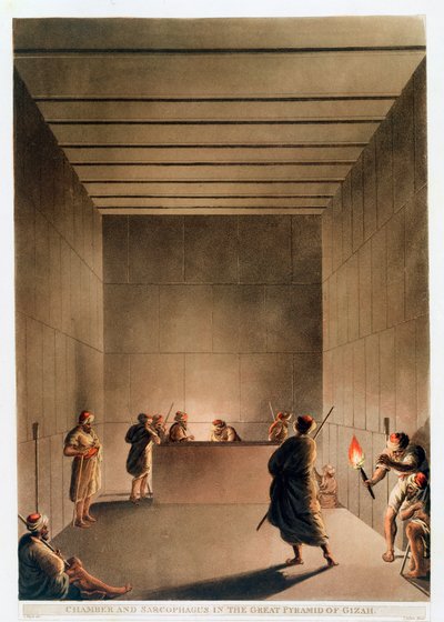 Chambre et sarcophage dans la Grande Pyramide de Gizeh, Égypte, 1802 - Thomas Milton
